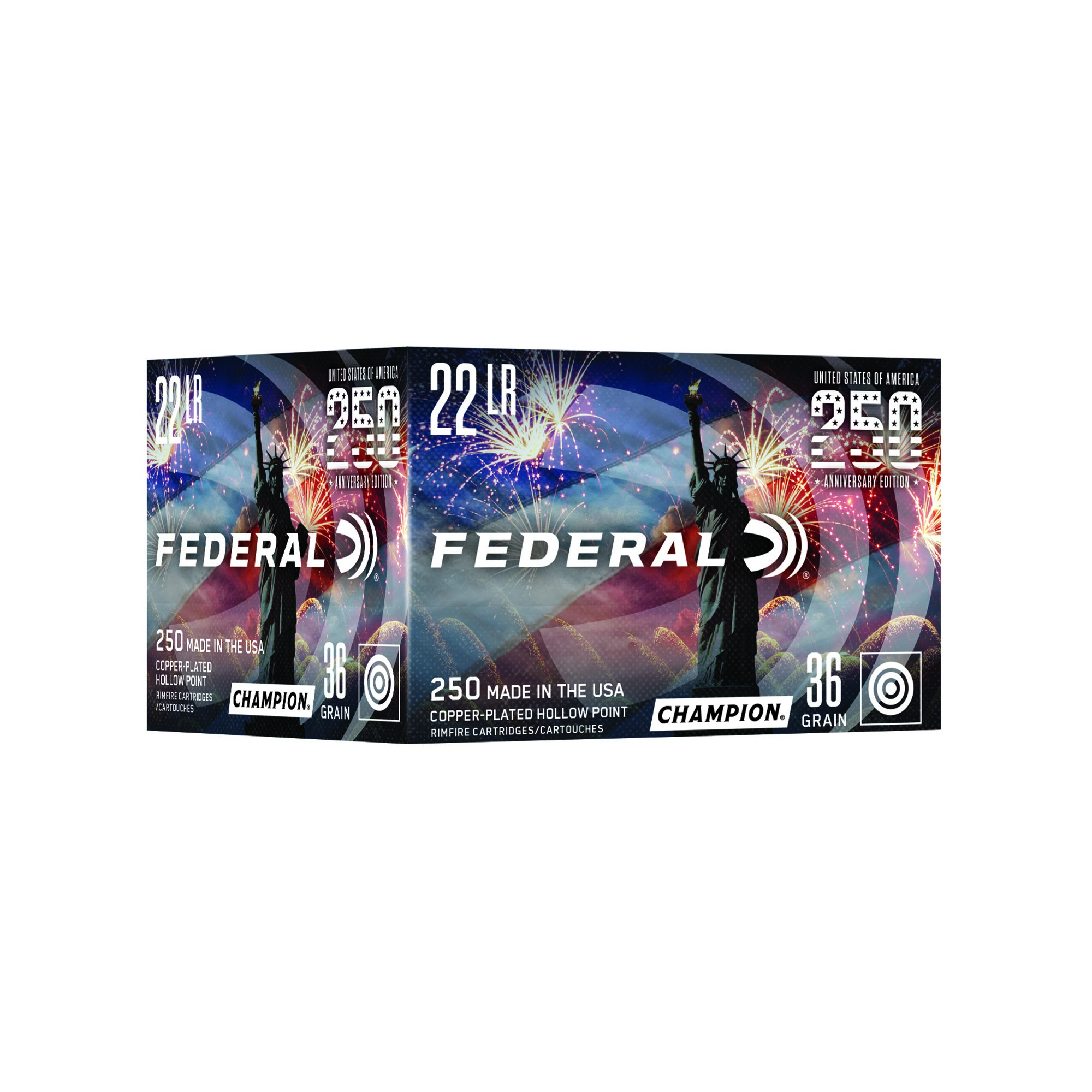 Federal Champion 250th Anniversary 22 LR 36gr CPHP 250rd Box