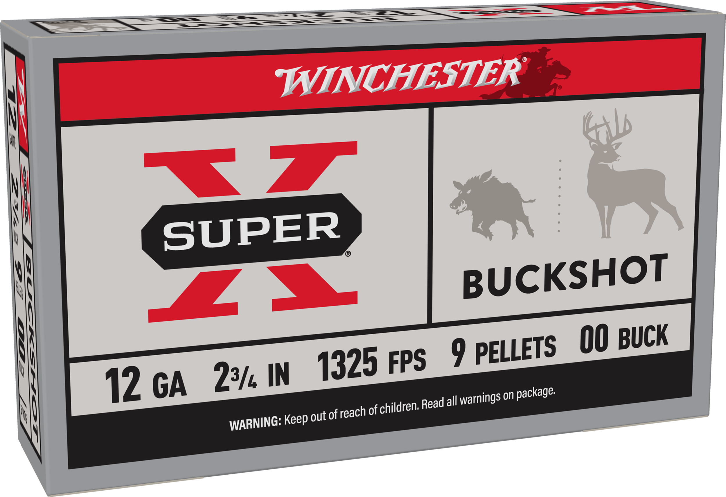 Winchester Ammo XB1200 Super X 12Gauge 2.75" 9Pellets 00Buck Shot 5 Per Box/50 Case
