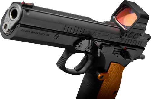 CZ CUSTOM TS ORANGE CUSTOM 9MM 5.2" 19RD BLACK HOLOSUN COMP