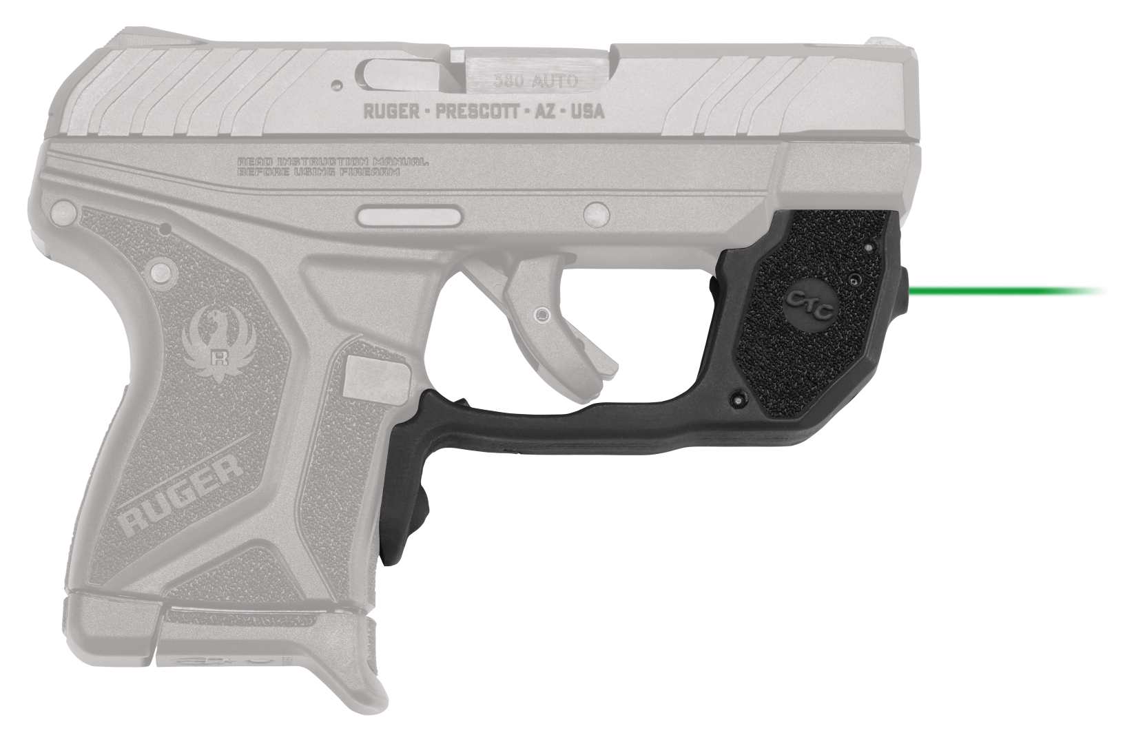 Crimson Trace 0173001 Laserguard  Ruger LCP II, Green Laser Black Polymer