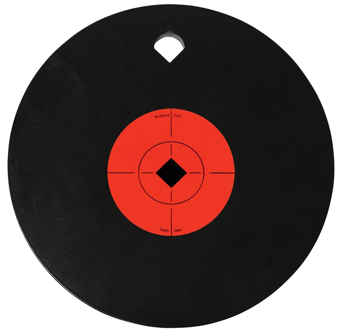 Birchwood Casey 47603 World of Targets Single Hole 8" Pistol/Rifle Black/Orange AR500 Steel Circle w/Crosshair & Diamond 0.38" Thick Hanging