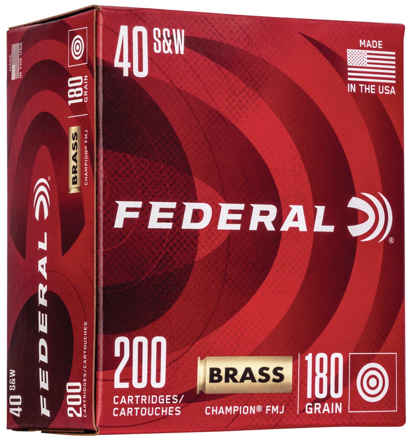 Federal WM52232 Champion Training 40S&W 180gr Full Metal Jacket 200 Per Box/5 Case
