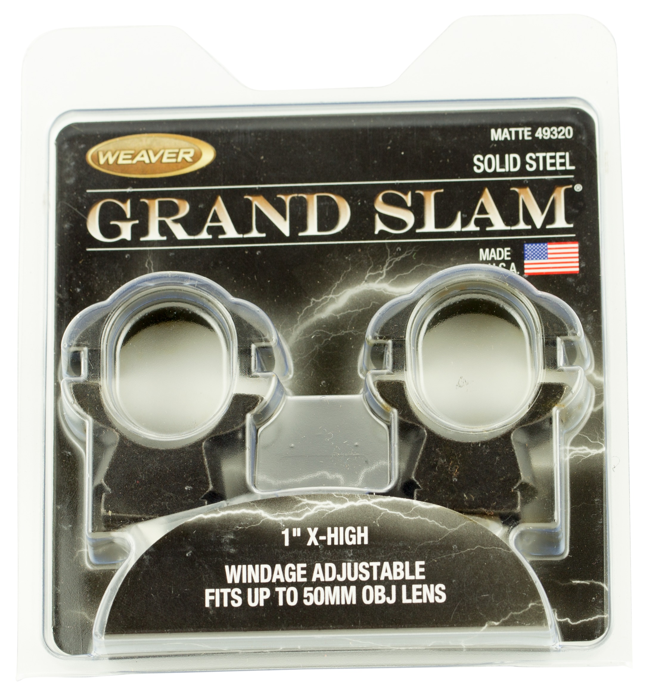 Weaver Mounts 49320 Grand Slam Windage Adjustable Matte Black 1" Extra High