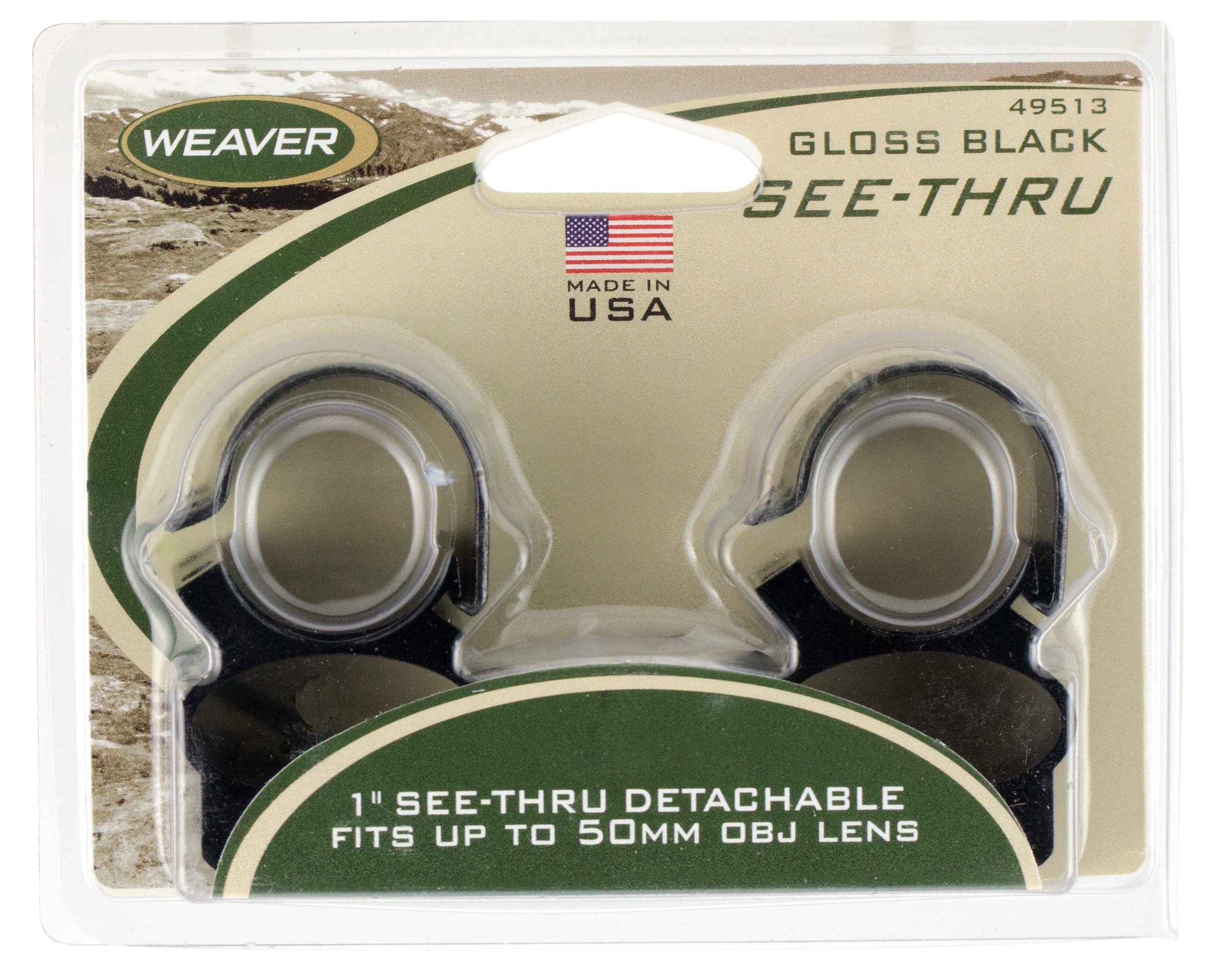 Weaver Mounts 49513 See-Thru Detachable Black Gloss 1"