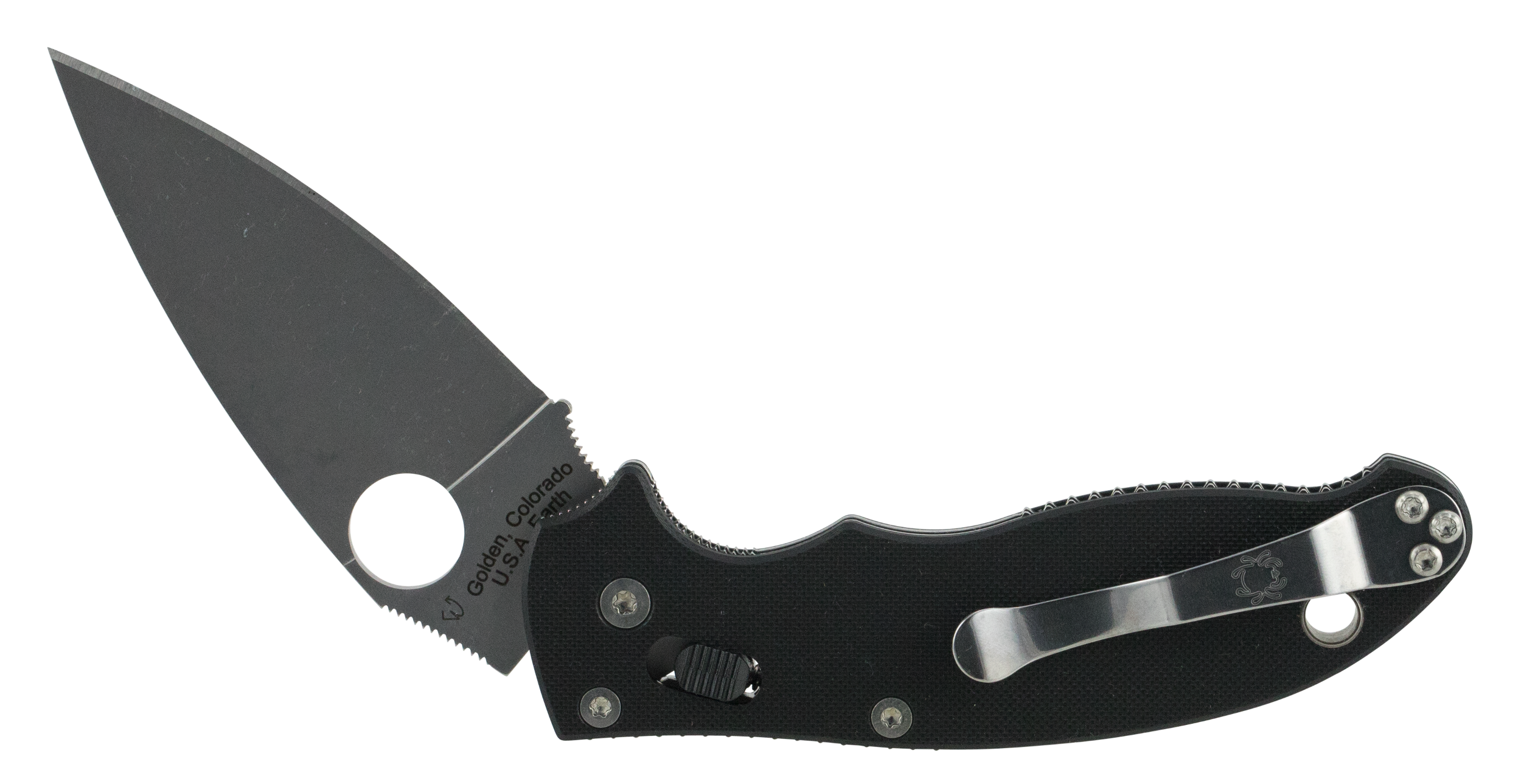 Spyderco C101GP2 Manix 2 3.37" Folding Drop Point Plain CPM S30V SS Blade Black G10 Handle Includes Pocket Clip