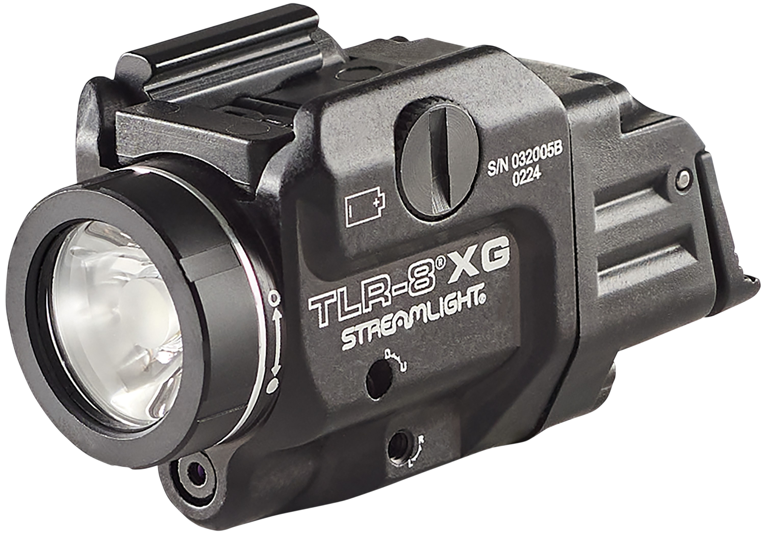 Streamlight 69434 TLR-8A Flex w/Laser Black Anodized Aluminum, 500 Lumens White LED, Green Laser 140 Meters Beam, Rail Clamp Mount