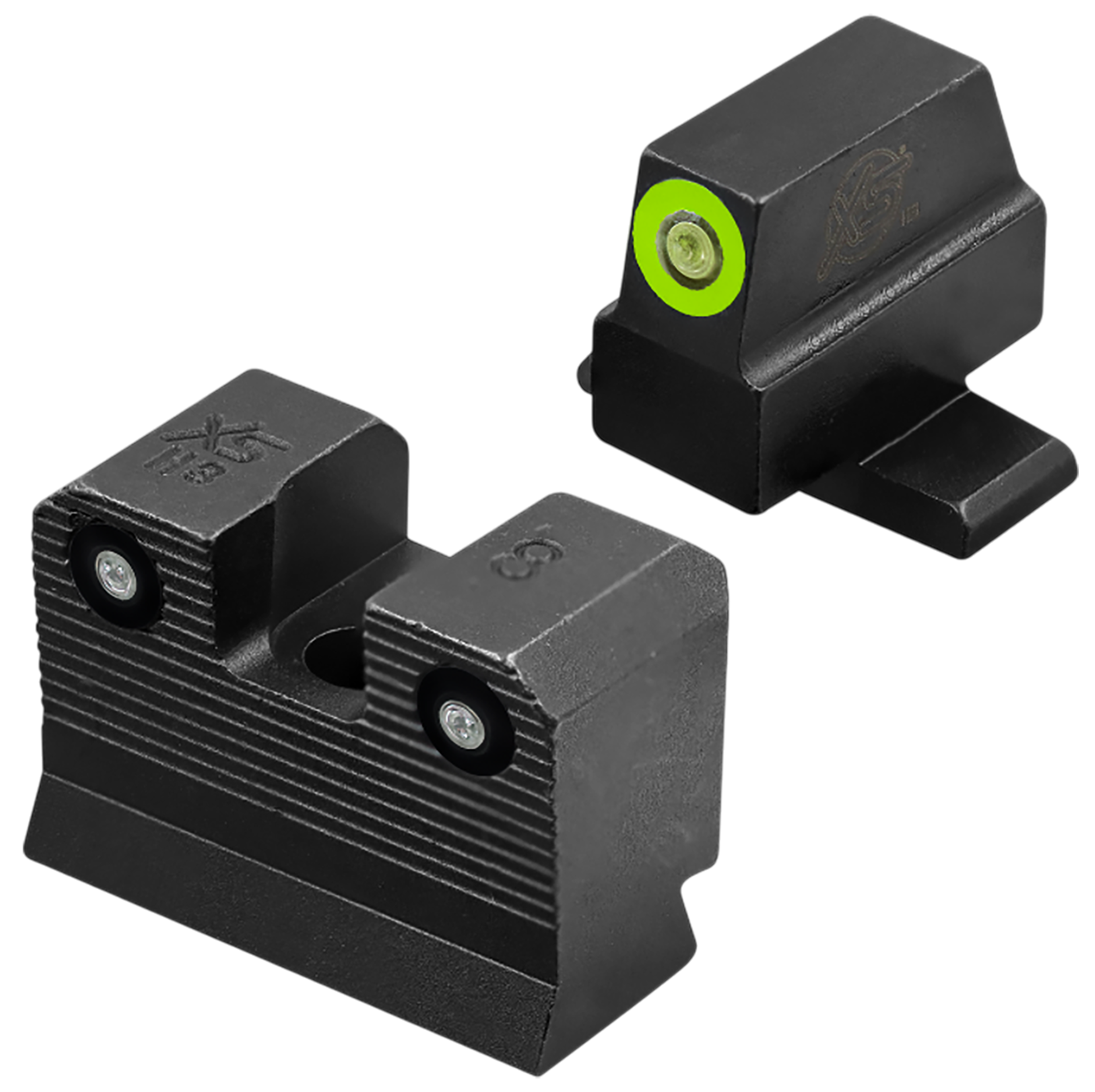XS Sights SIR203P6G R3D 2.0 Night Sight Set Green Tritium Fron/ Black Oxide Frame, Fits Sig/Springfield/FN 509
