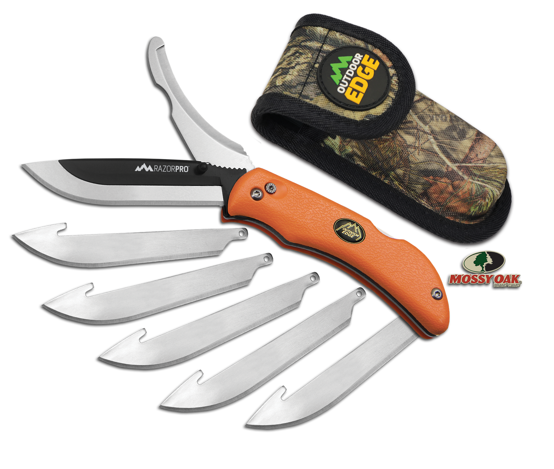 Outdoor Edge RO20C RazorPro  3.50" Folding Razor/Gut Plain/Saw 420J2 Stainless Steel Blade FRN Orange Handle