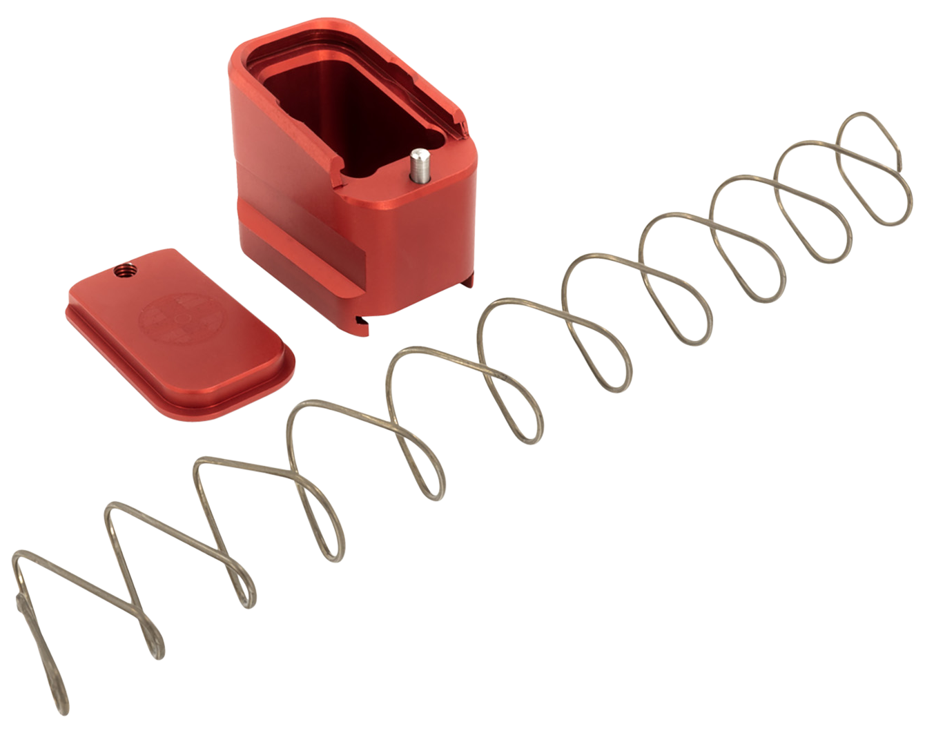 Shield Arms G19ME5RED Magazine Extension +5 Extended 9mm Luger/40 S&W 5rd Compatible w/Glock 19/23, Red Anodized Aluminum