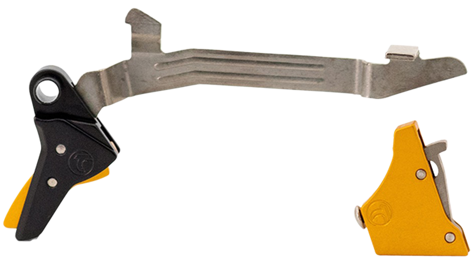 Timney Triggers ALPHAGLOCK34LRGGOLD Alpha Competition 45 ACP/10mm Auto, Gold Straight Trigger, Compatible w/Glock Gen3-4
