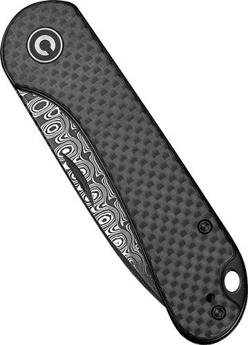 CIVIVI KNIFE ELEMENTUM SLIP JOINT 2.9" CRBN FBR/DAMASCUS!