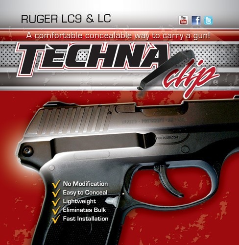 TECHNA CLIP HANDGUN RETENTION CLIP RUGER LC9/LC380 RIGHT!