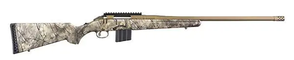 dRUGER AMERICAN GO WILD 350 LEGEND RFL 22" BRNT BRNZ THRDED BBL, CAMO STOCK 5RD