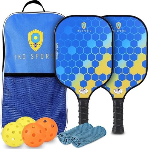 TKG SPORTS CARBON FIBER PICKLEBALL SET W/CARRY BAG!