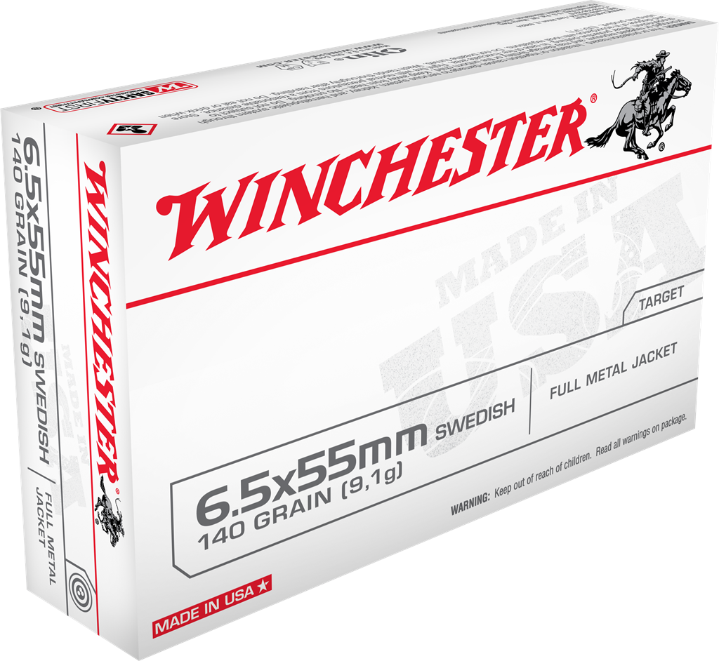 Winchester Ammo USA6555 USA Target 6.5x55Swedish 140gr Full Metal Jacket 20 Per Box/10 Case