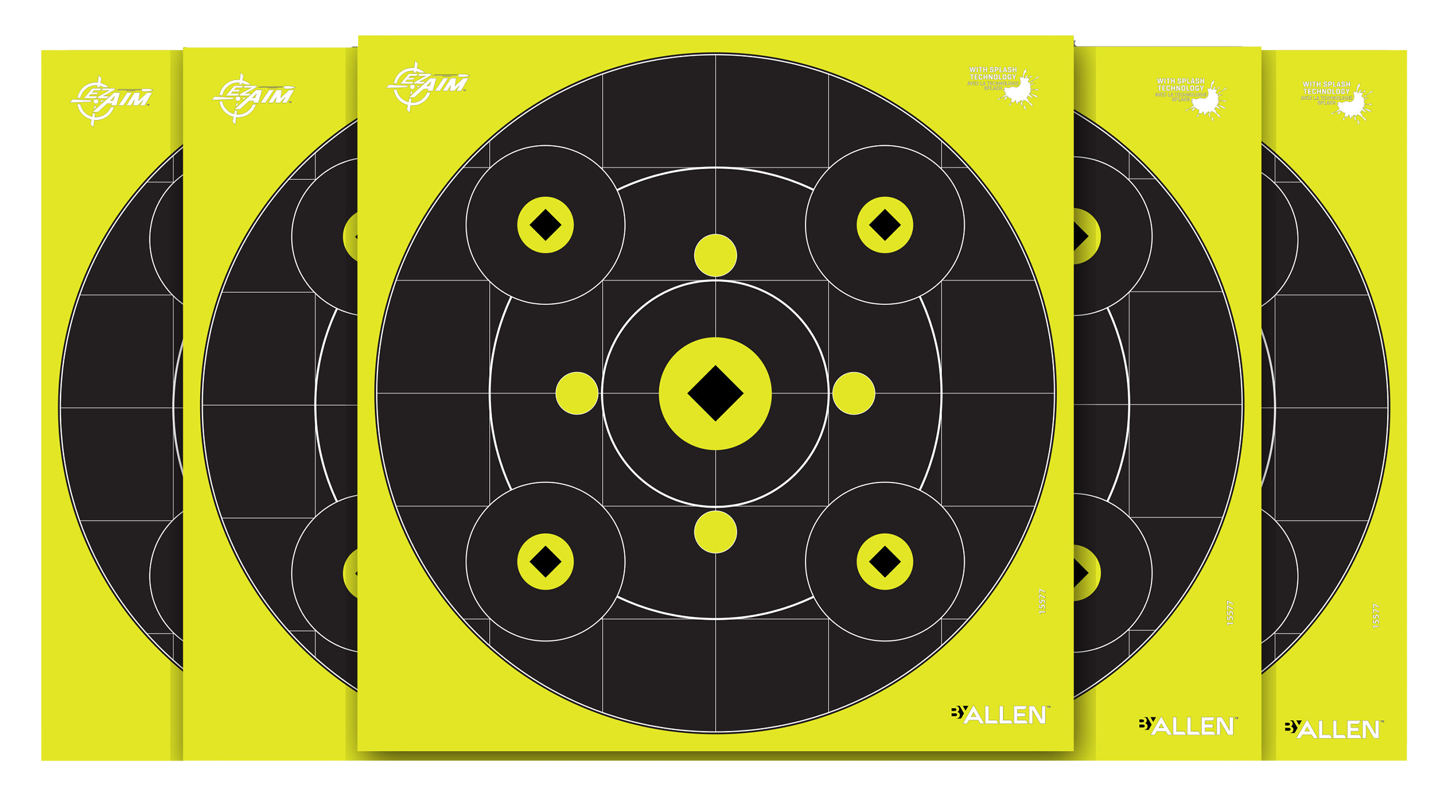 EZ-Aim 15577 Splash Reactive  Bullseye Gallery Non-Adhesive  12  Pack