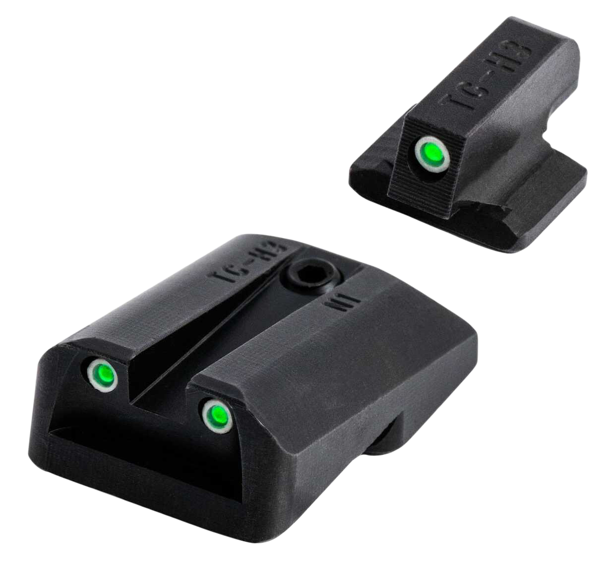 TruGlo TG231G1A Tritium Green Tritium Front & Rear/Black Nitride Fortress Frame, Compatible w/Glock 42/43/43X/48 Except MOS, Front Post/Rear Dovetail Mount