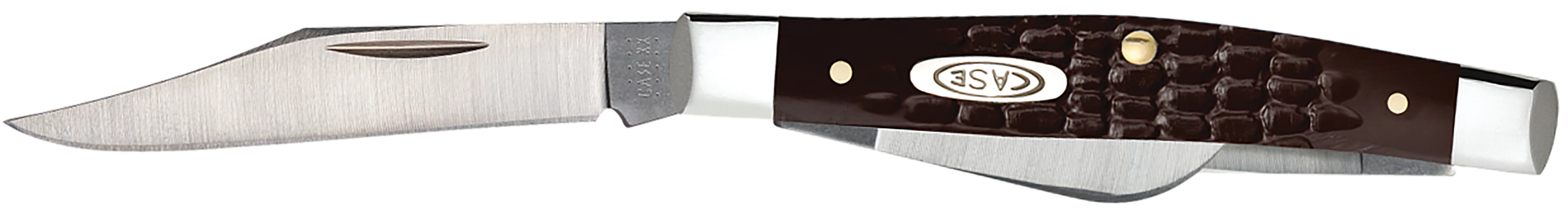 Case 00106 Stockman  Medium 2.42"/1.58"/1.57" Folding Clip/Sheepsfoot/Pen Plain As-Ground Tru-Sharp SS Blade, Brown Jigged Synthetic Handle