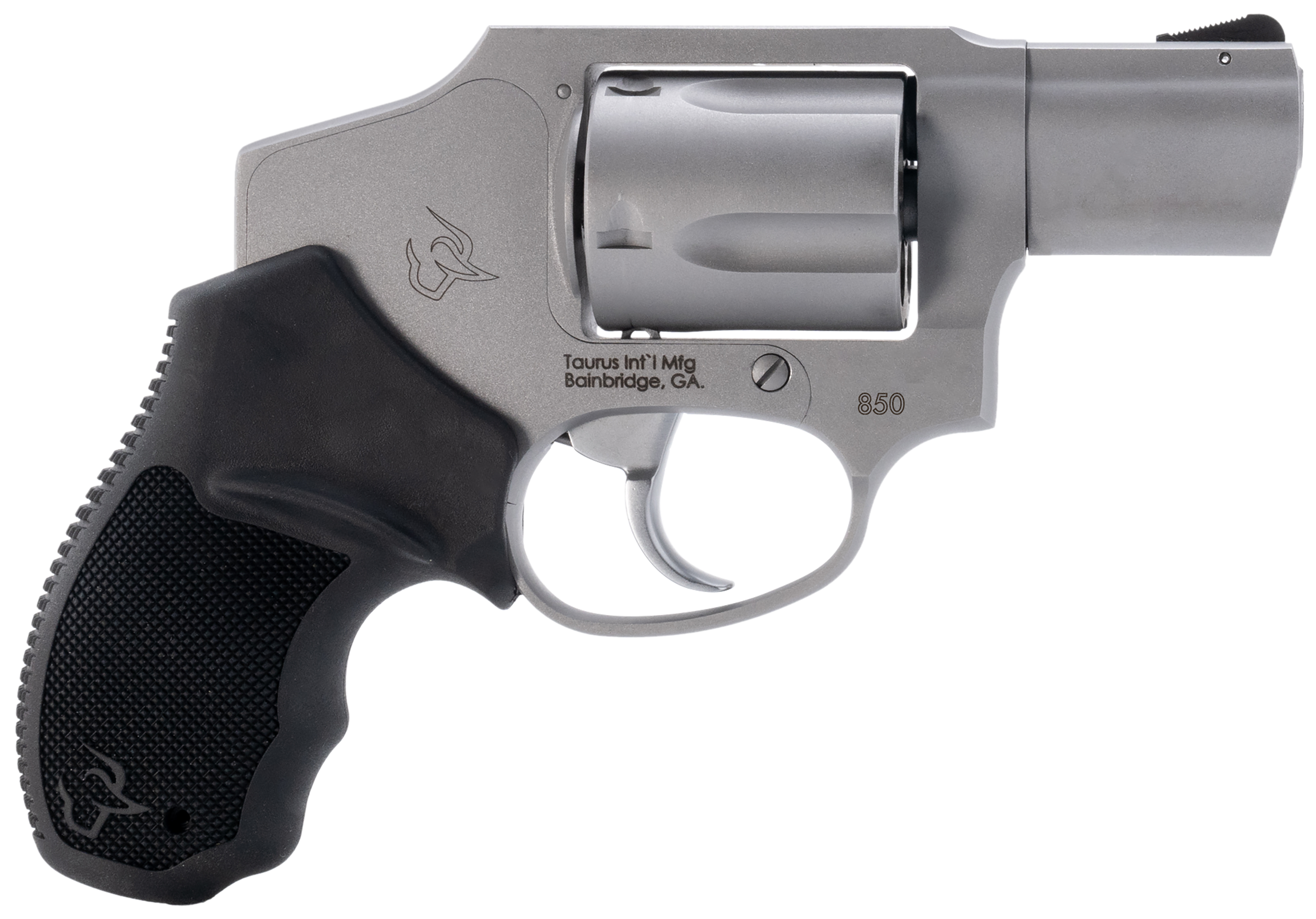 Taurus 2-850129 850 Small 38 Special 5 Shot 2" Matte Stainless Steel Barrel & Cylinder, Matte Stainless Steel Frame, Black Rubber Grip, Transfer Bar Safety, Concealed Hammer