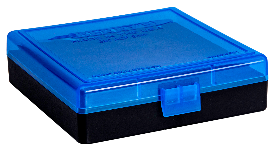 Berry's 69874 Ammo Box  9mm/380ACP Blue/Black Polypropylene 100rd