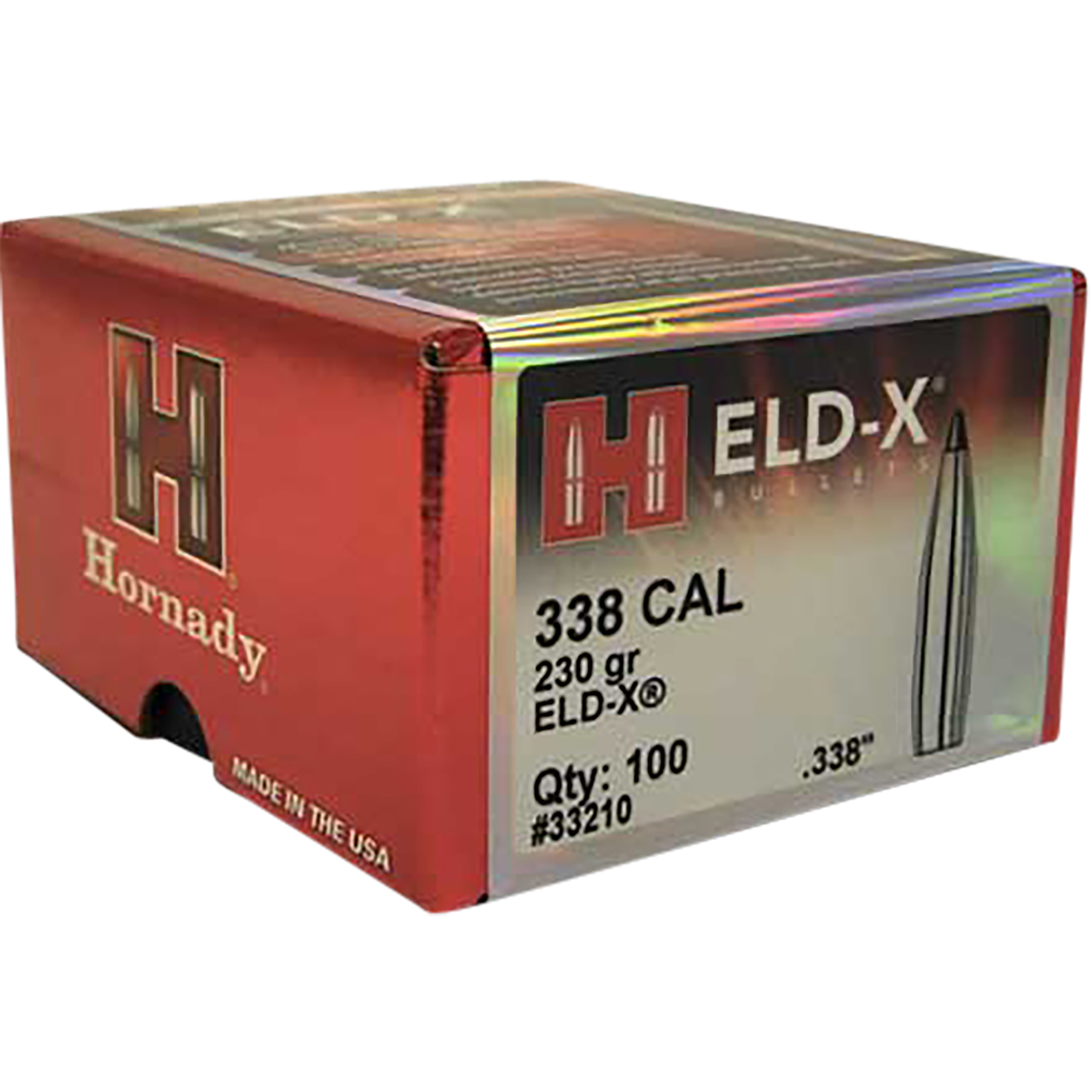 Hornady 33210 ELD-X 338 Cal .338 230 gr Extremely Low Drag eXpanding 100 Per Box/ 15 Case