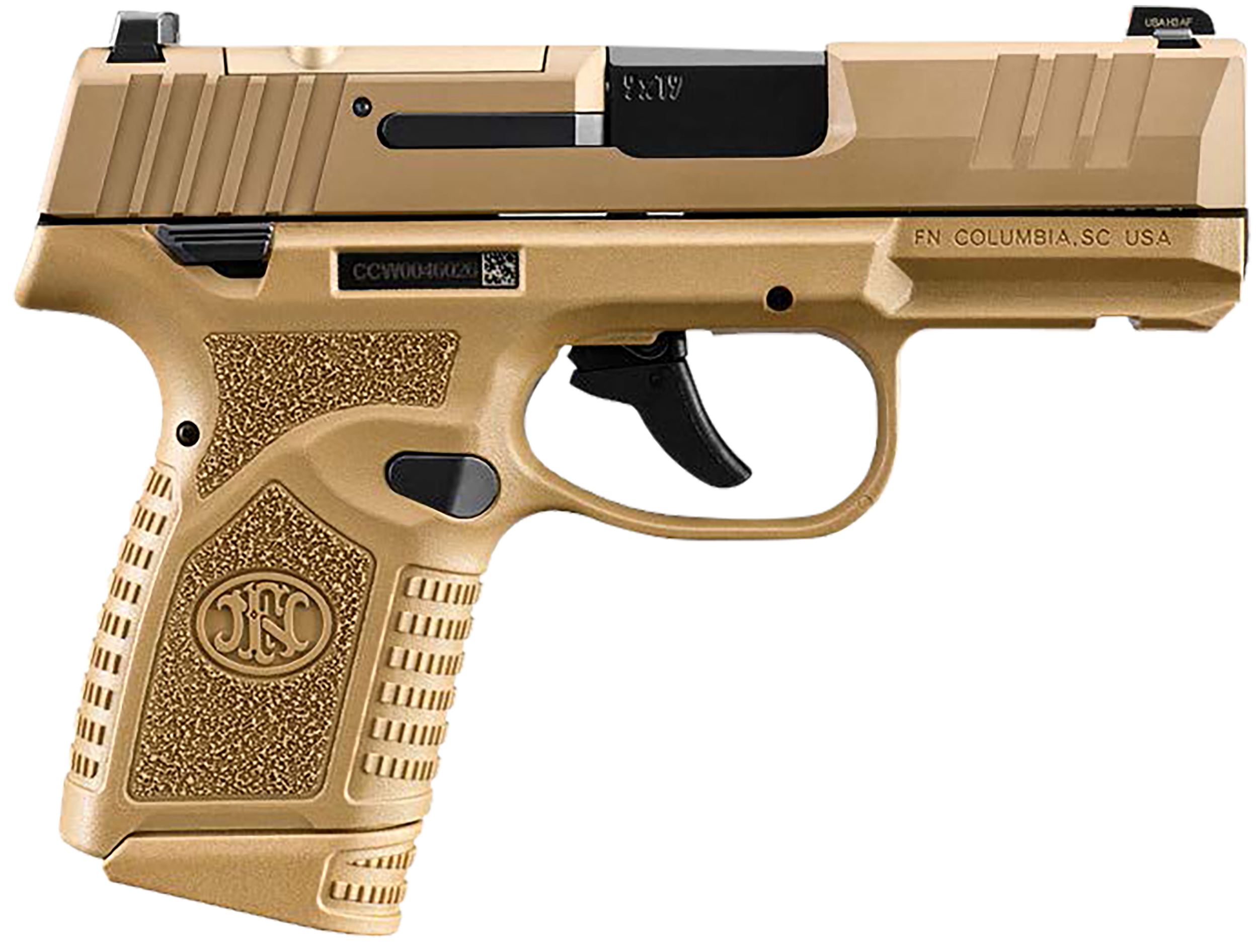 FN 66101423 Reflex MRD 9mm Luger 10+1 3.30" Micro-Compact Frame Flat Dark Earth PVD Optic Ready/Serrated Steel Slide w/Picatinny Rail Stippled Grip Ambidextrous