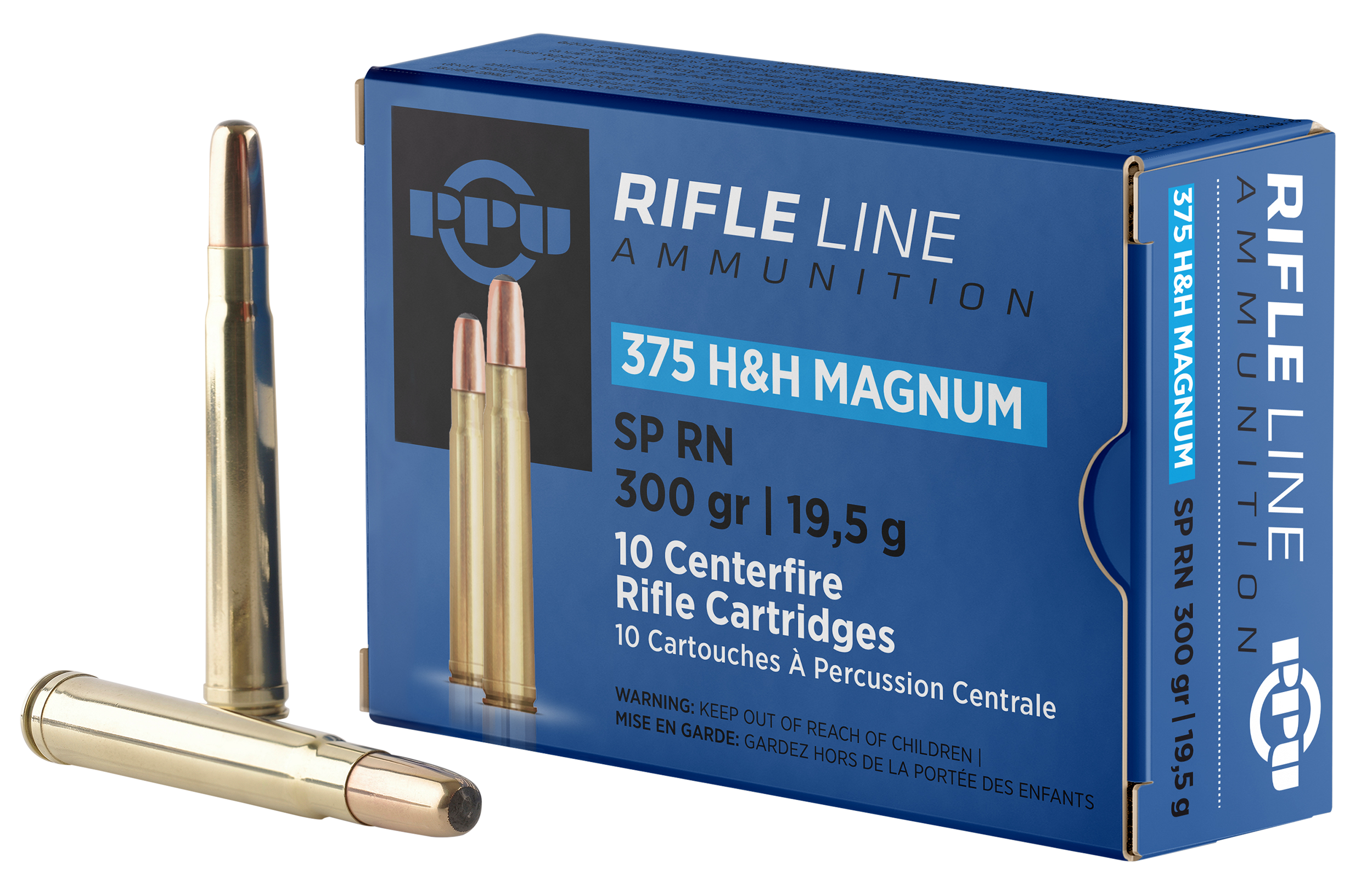 PPU PP375S Standard Rifle 375H&HMag 300gr Soft Point Round Nose 10 Per Box/20 Case