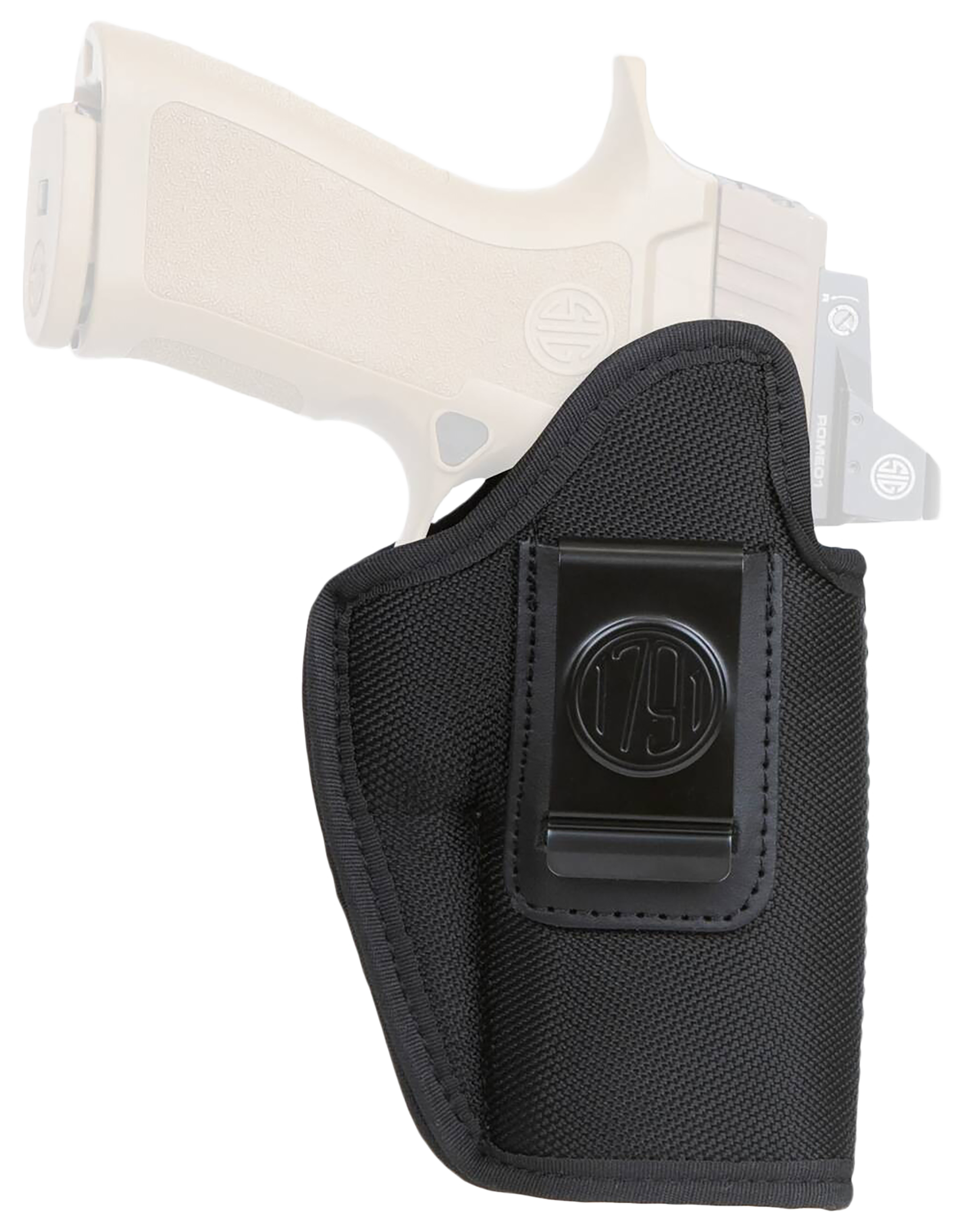 1791 Gunleather PNIWB5BLKR Premium Nylon  IWB Size 05 Black Ballistic Nylon Belt Clip Right Hand