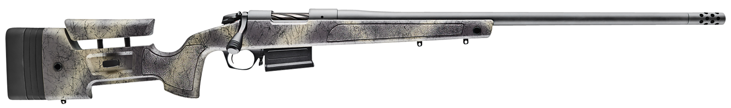 Bergara Rifles B14SM359CF B-14 HMR Carbon Wilderness 6.5 PRC 3+1 24" Carbon Fiber Wrapped Barrel, Woodland Camo Molded with Mini-Chassis Stock, Right Hand