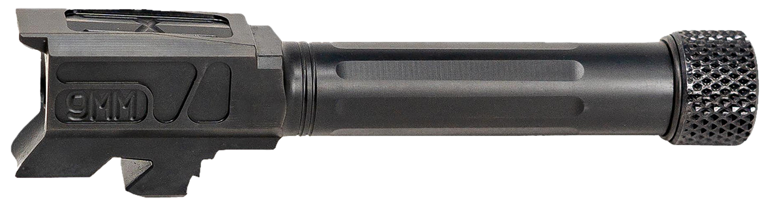 Faxon Firearms GB910N43SGQT Match Series  9mm Luger Compatible w/Glock 43/43X, Fluted Threaded Black Nitride Stainless Steel