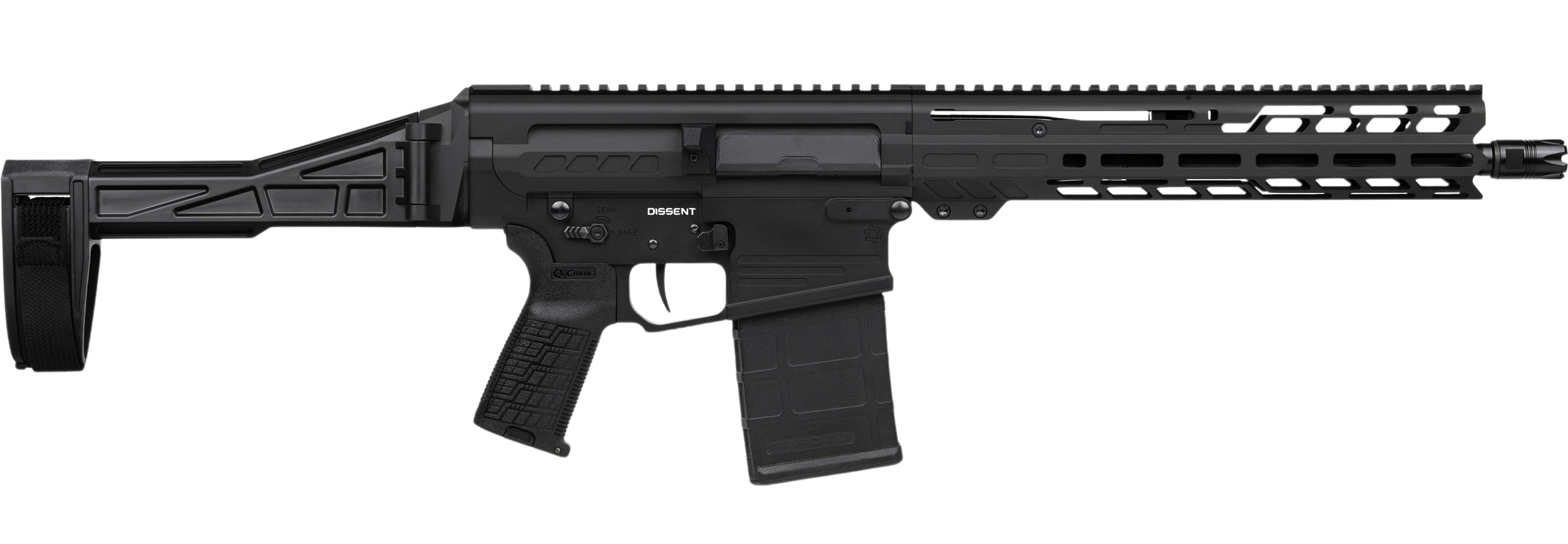 CMMG 33A380C-AB Dissent MK3 8.6 Blackout 20rd 12.50" Black Nitride 7075-T6 Aluminum Receiver 11" Proprietary Handguard CMMG Zeroed Grip