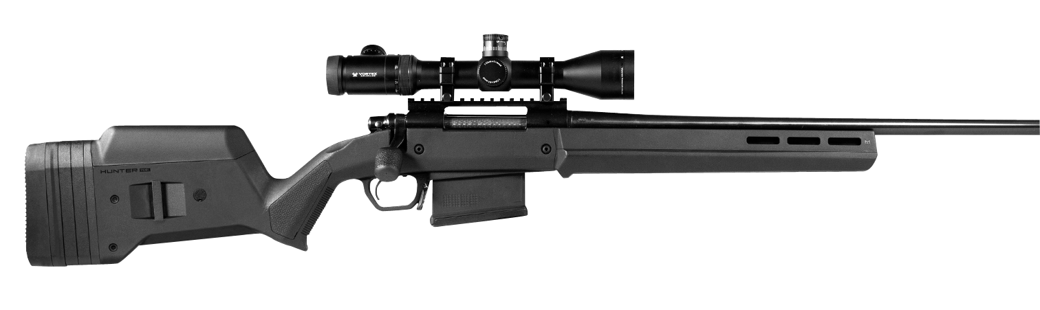 Magpul MAG931-BLK Hunter American Stock Fixed with Aluminum Bedding & Adjustable Comb Black Synthetic for Ruger American SA
