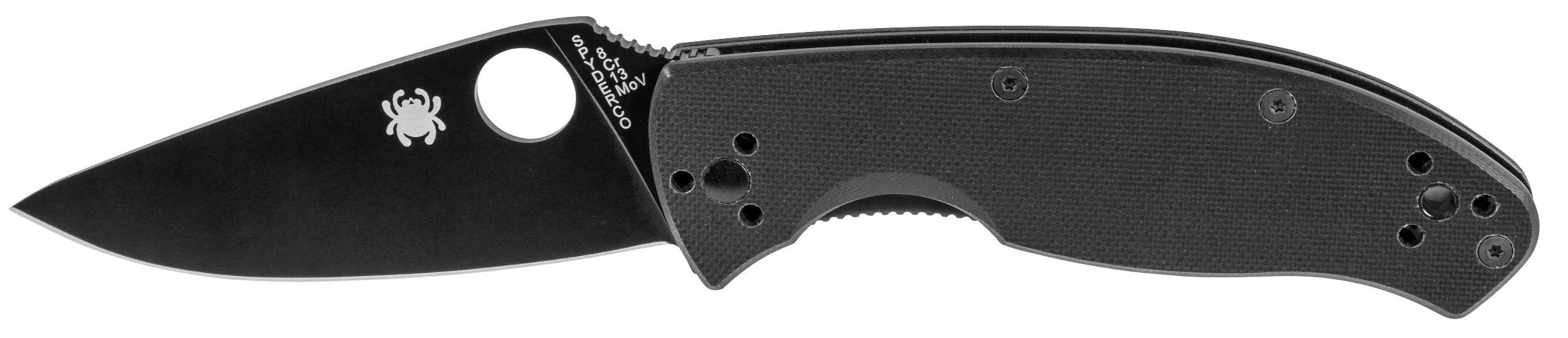 Spyderco C122GBBKP Tenacious 3.39" Folding Drop Point Plain Black Matte 8Cr13MoV SS Blade Black Textured G10 Handle Includes Pocket Clip