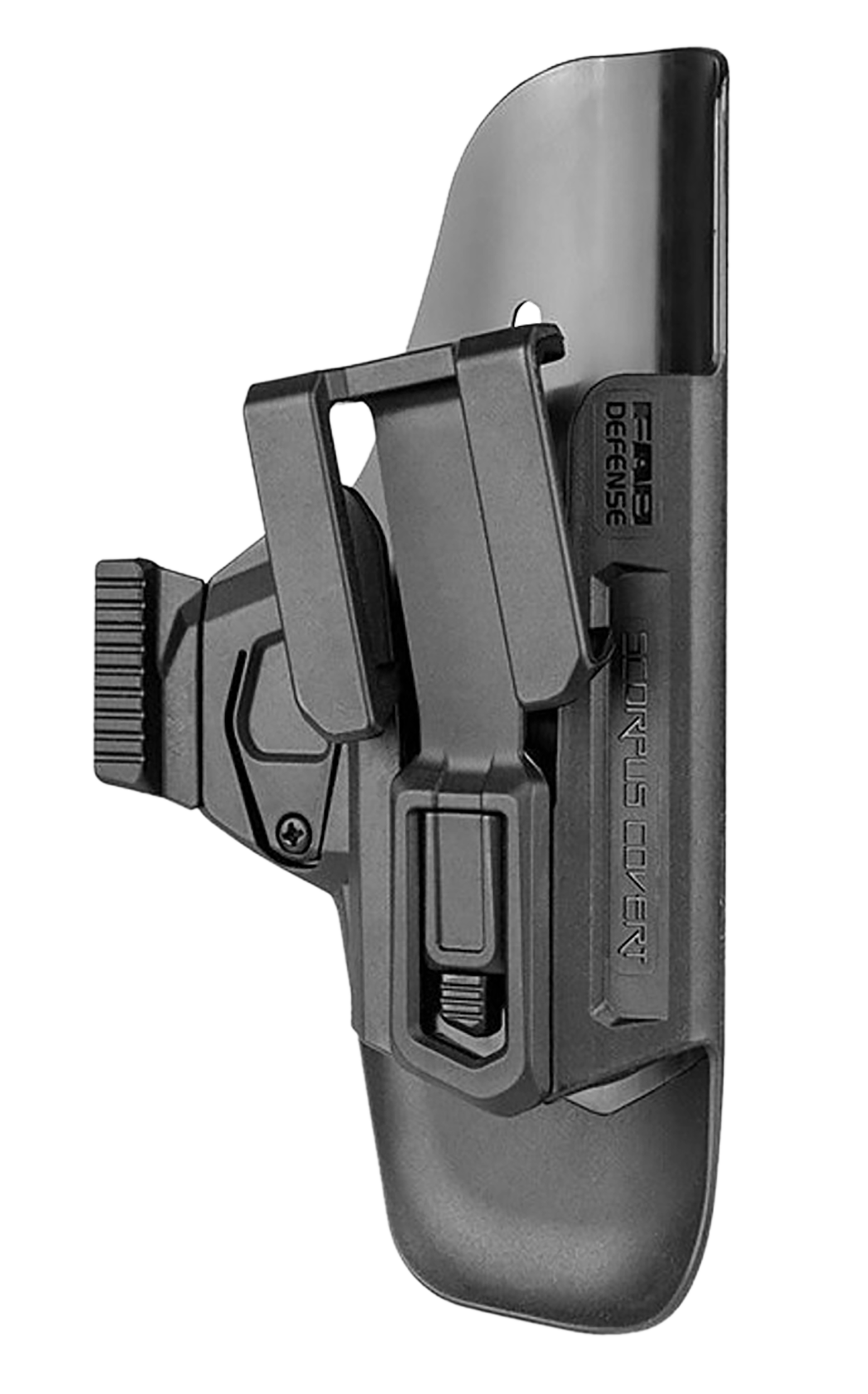 FAB Defense SCCG9B Scorpus Covert IWB Black Polymer Belt Clip Compatible w/Glock 17/19/23/32 Belt 1.50-1.75" Wide Right Hand