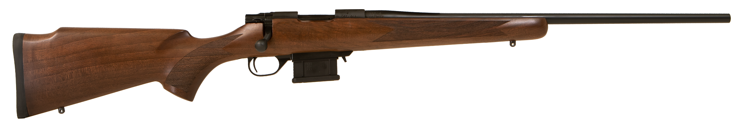 Howa HWH350HB M1500 Mini Action Hunter Compact 350 Legend 3+1 16.25" Blued Heavy Threaded Barrel, Blued Drilled & Tapped Steel Receiver, Walnut Fixed Stock, Right Hand