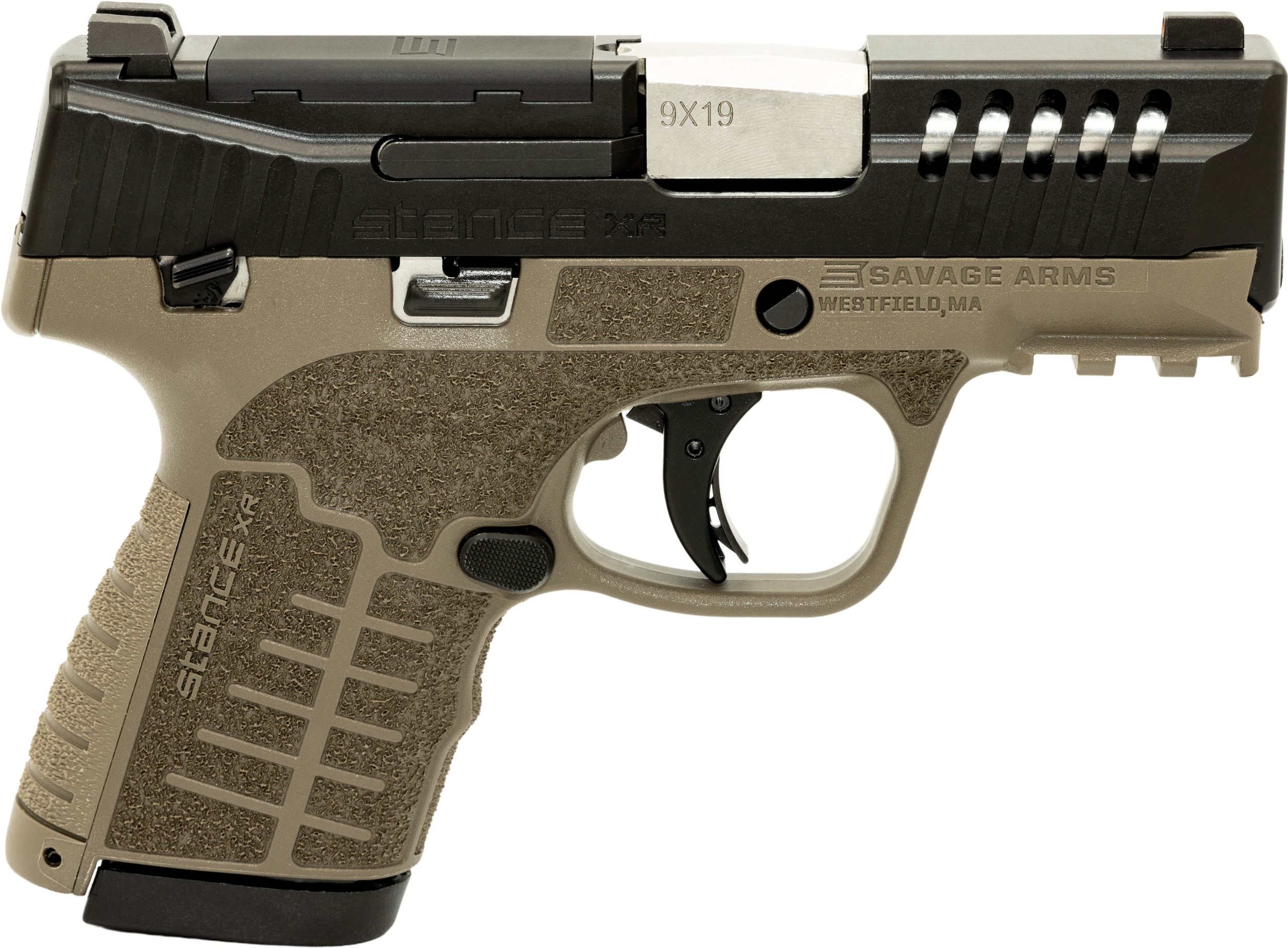 Savage Arms 67055 Stance XR 9mm 13+1 3.20" Natural Black Nitride Ported Stainless Steel Slide FDE Glass Filled Nylon Grip Ambidextrous