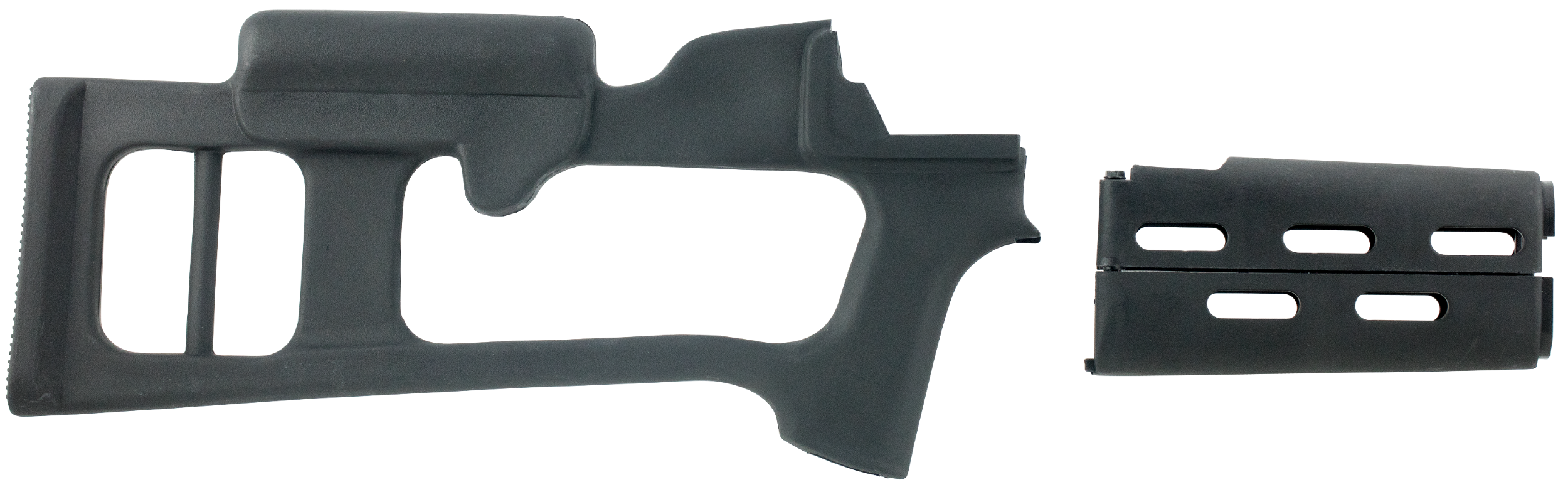 Advanced Technology MAK0100 Fiberforce Stock Package Fixed Thumbhole Black Synthetic & Ventilated Handguard for AK-47 Rifle