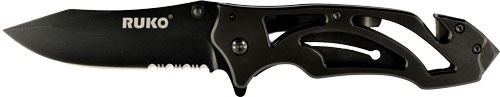 RUKO FOLDER TI TACTICAL KNIFE 3.3" VENTED TITANIUM HANDLE