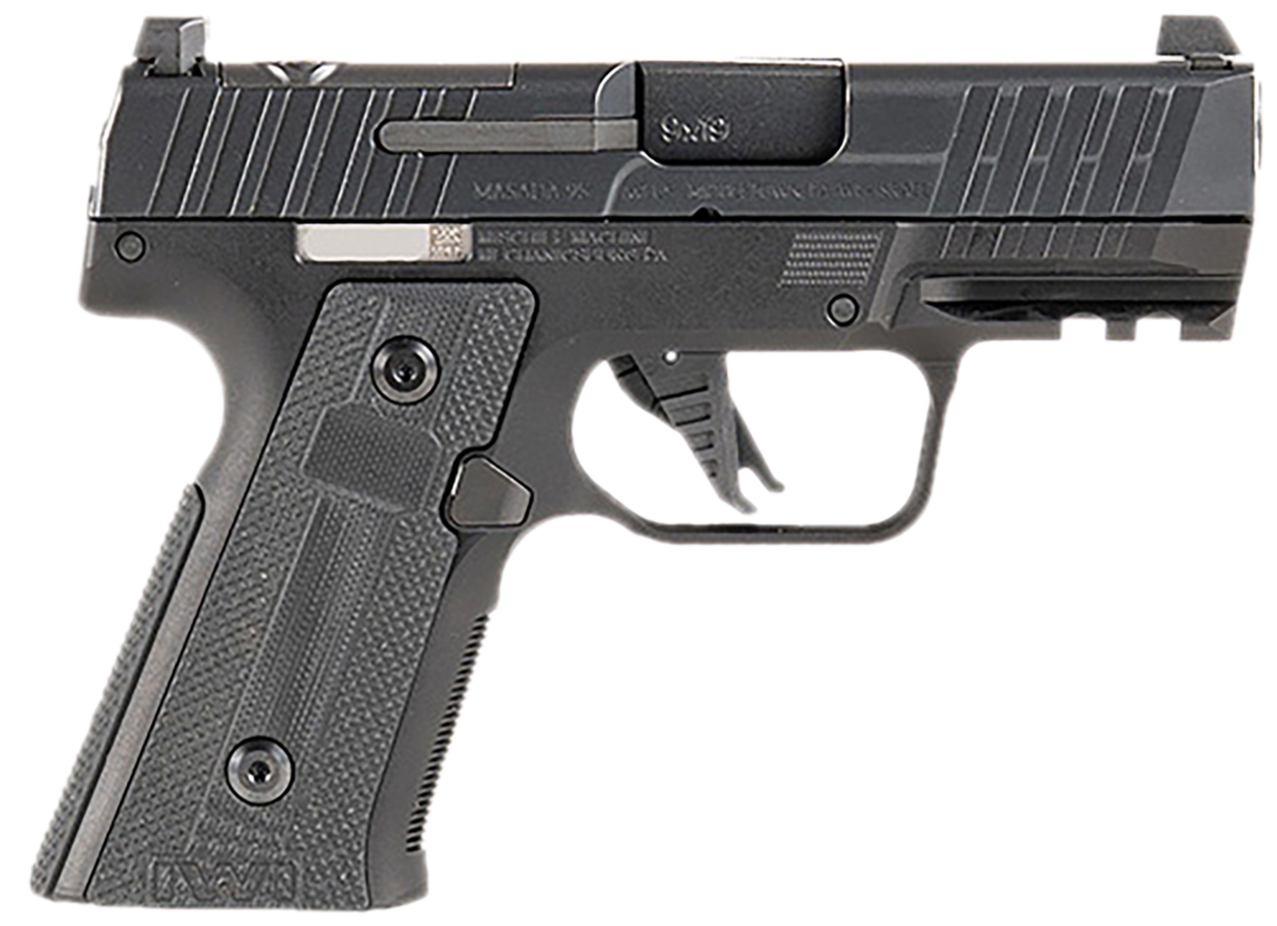 IWI US M9SLIM10CE MASADA Slim Commander Elite Compact Frame 9mm Luger 10+1 3.40" Black Button-Rifled Barrel, Black Optic Ready/Serrated Steel Slide, Black Aluminum Frame w/Picatinny Rail, Polymer Grip