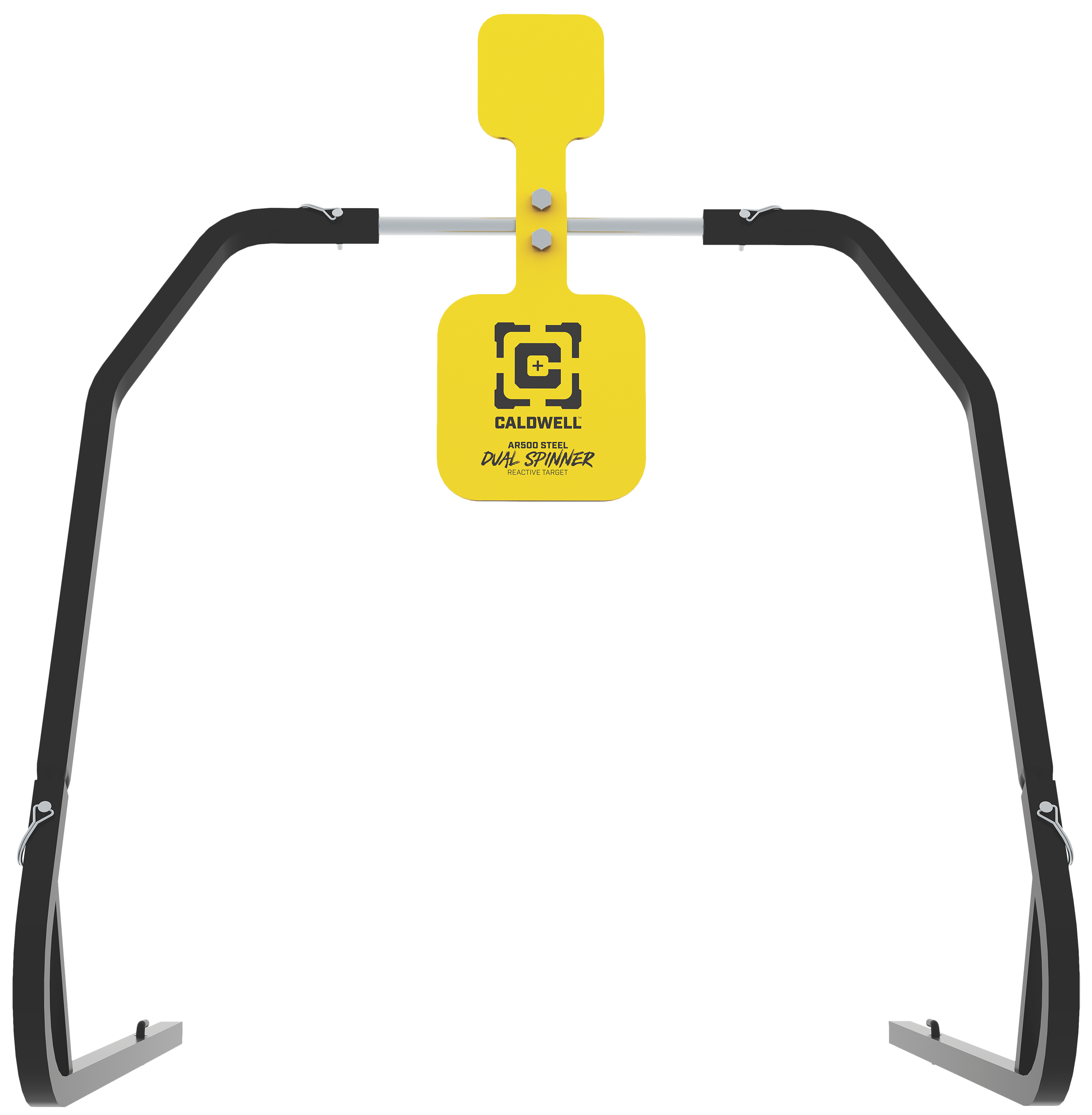 Caldwell 1196226 Daul Spinner  Yellow AR500 Steel 3/8" Thick Standing Target Includes 5" & 8" Plates
