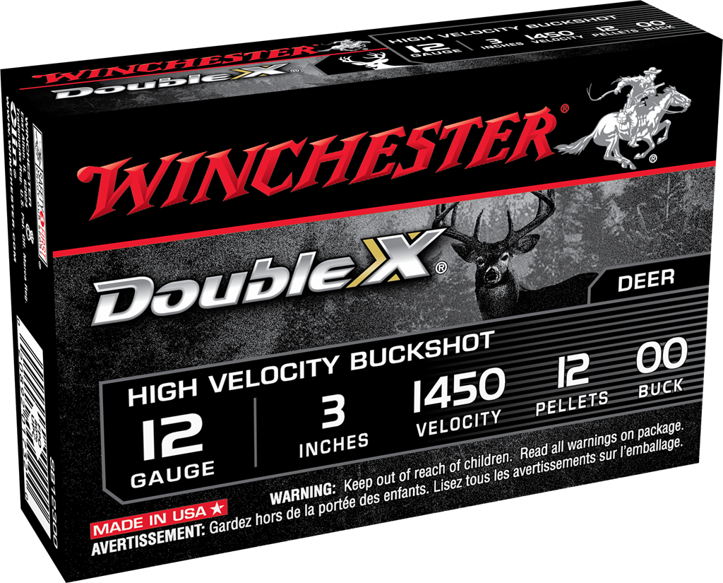 Winchester Ammo SB12300 Double X High Velocity 12Gauge 3" 12Pellets 00Buck Shot 5 Per Box/50 Case