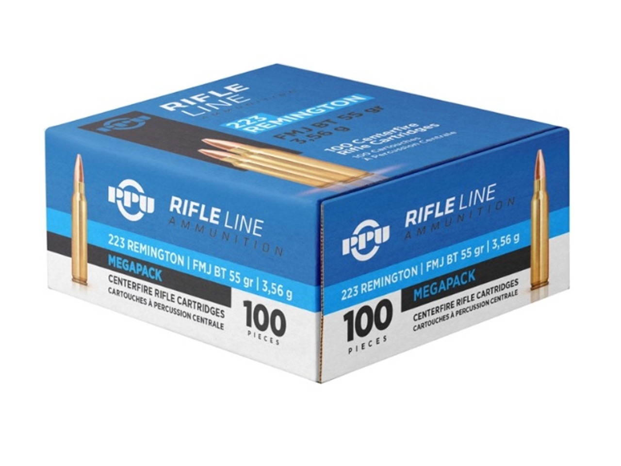 PPU REMINGTON .223 FMJBT 55G 100RD BOX 8 BOXES PER CASE