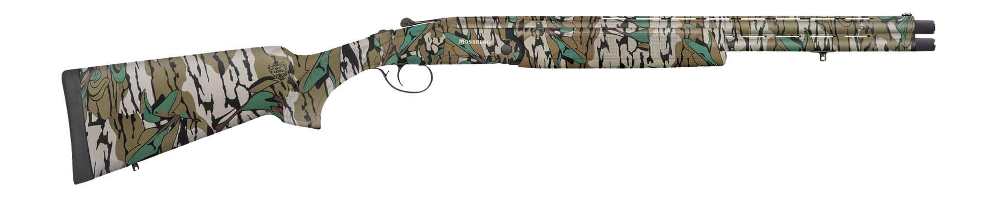 Mossberg Silver Reserve Eventide 410 Gauge Break Open 3" 2rd 20" Overall Mossy Oak Greenleaf Over/Under Vent Rib Barrel, Receiver w/Engraved Logo, Mossy Oak Greenleaf Fixed Synthetic Stock
