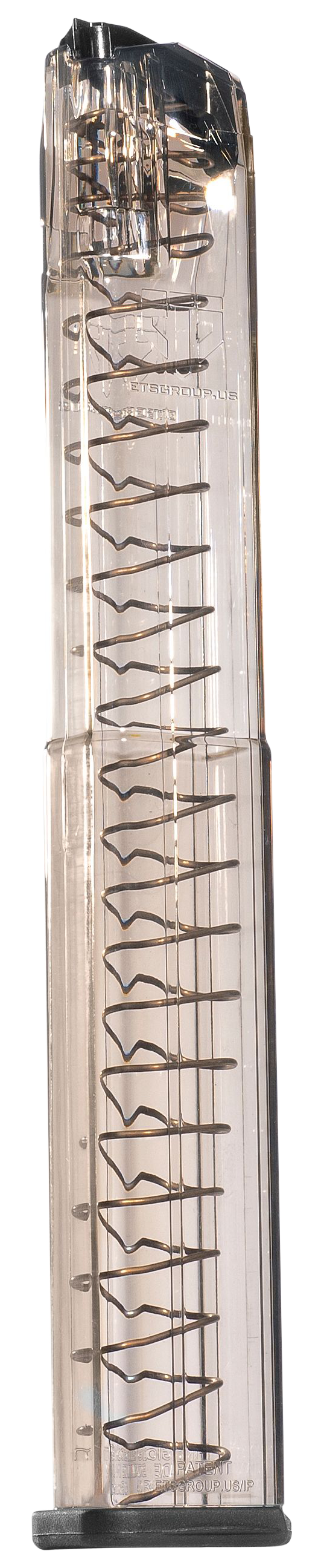 ETS Group SMKGLK1840 Pistol Mags 40rd Extended 9mm Luger Compatible w/ Glock 17/19/26/45/18/19X/34 Smoke Polymer