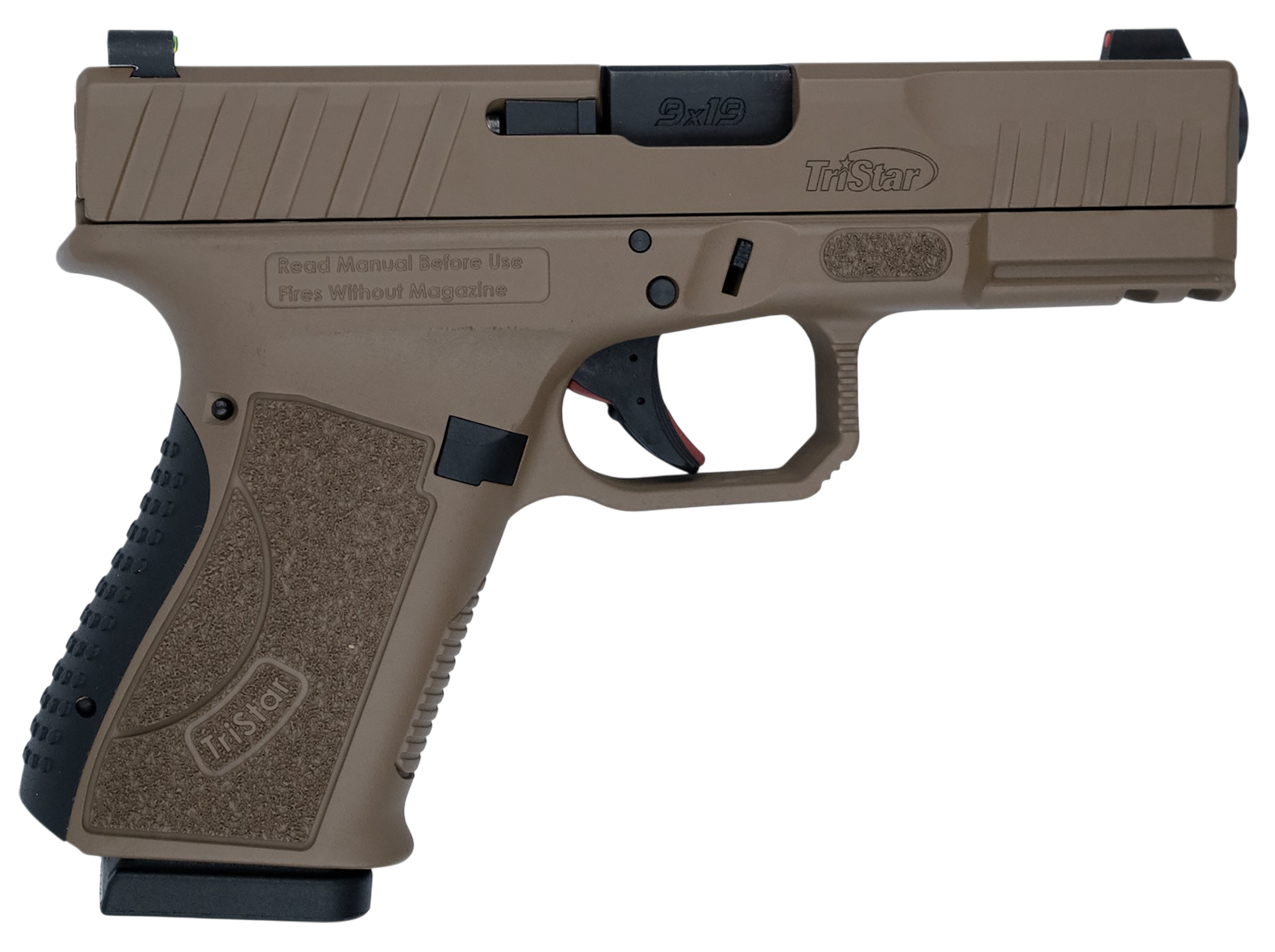 TriStar 85772 Apoc  9mm Luger 15+1 4.02" Black Steel Barrel, Flat Dark Earth Cerakote Serrated Steel Slide & Polymer Frame w/Accessory Rail, Textured Grip