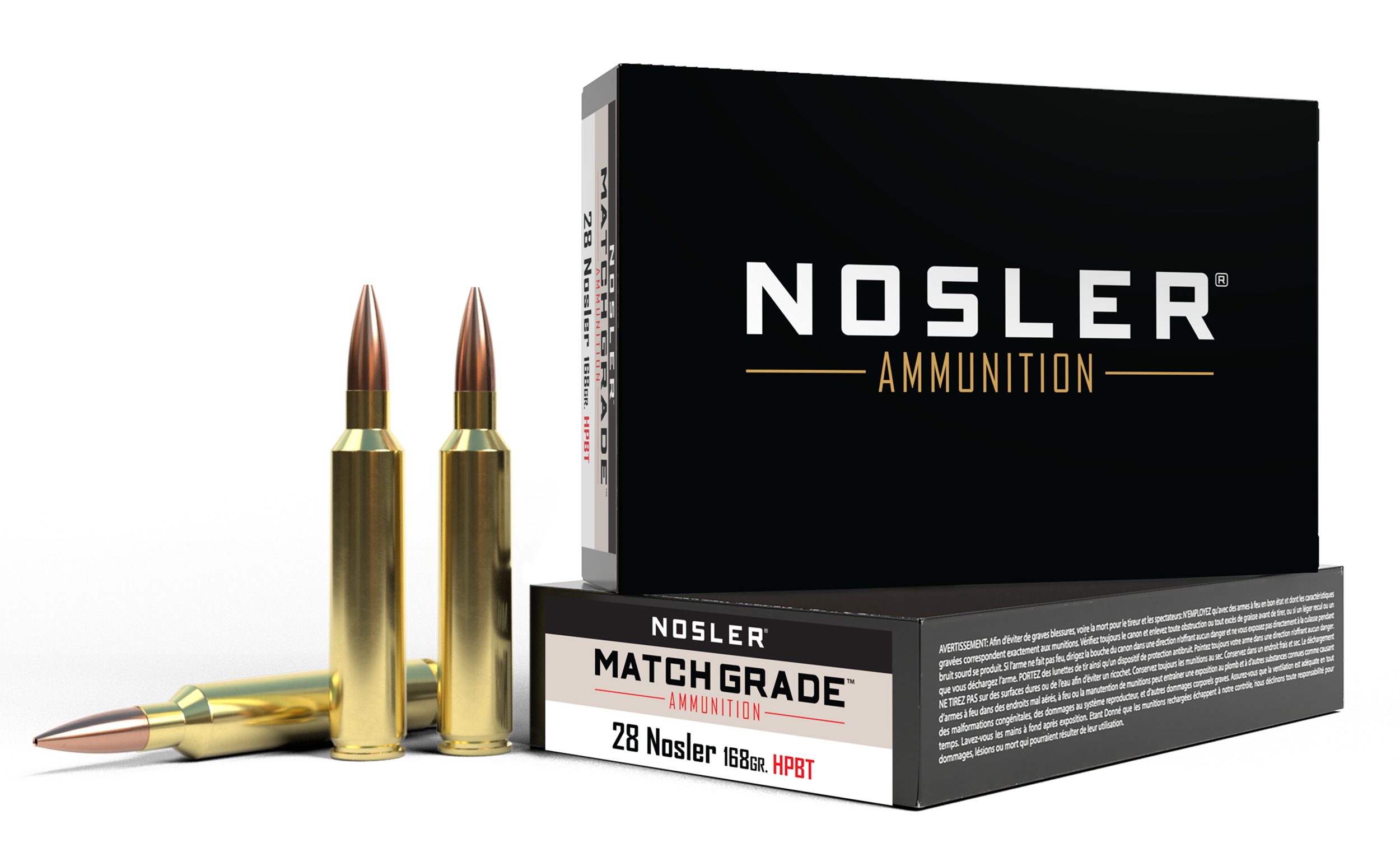 Nosler 51287 Match Grade 28Nosler 168gr Custom Competition Hollow Point Boat Tail 20 Per Box/10 Case