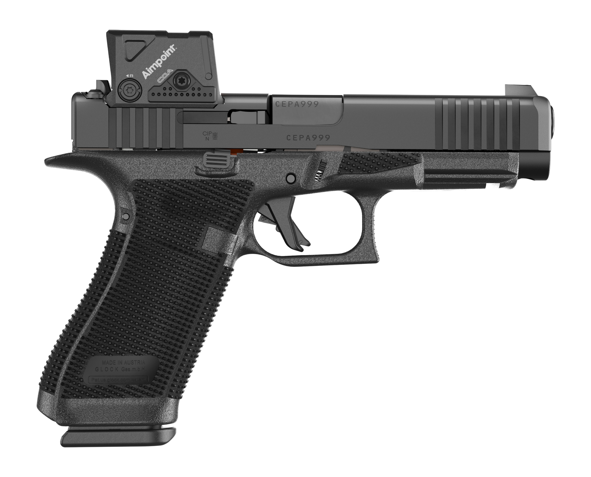 Glock P61750B03DC8A3 G17 Gen6 w/Aimpoint Full Size 9mm Luger 17+1 4.49" Black GMB Barrel, Black nDLC Steel Serrated w/Optic Slide, Black Polymer Frame w/Accessory Rail, Interchangeable Backstrap Grip,