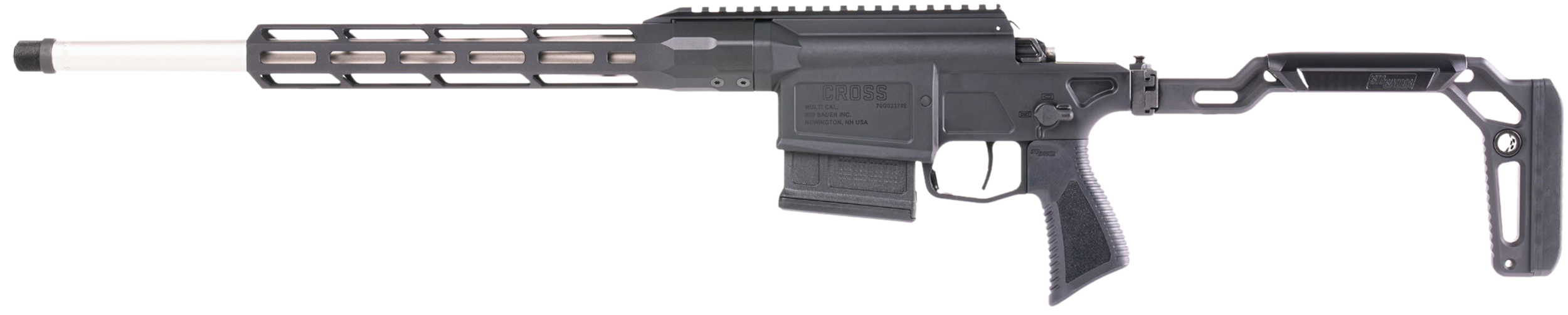 Sig Sauer CROSS24316BTRX Cross Trax 243 Win 5+1 16" Stainless Threaded Barrel, Black Anodized Picatinny Rail Alloy Steel Receiver, M-LOK Handguard, Black Minimalist Folding Stock, Black Polymer Grip