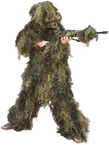 RED ROCK 5 PIECE GHILLIE SUIT WOODLAND YOUTH MEDIUM