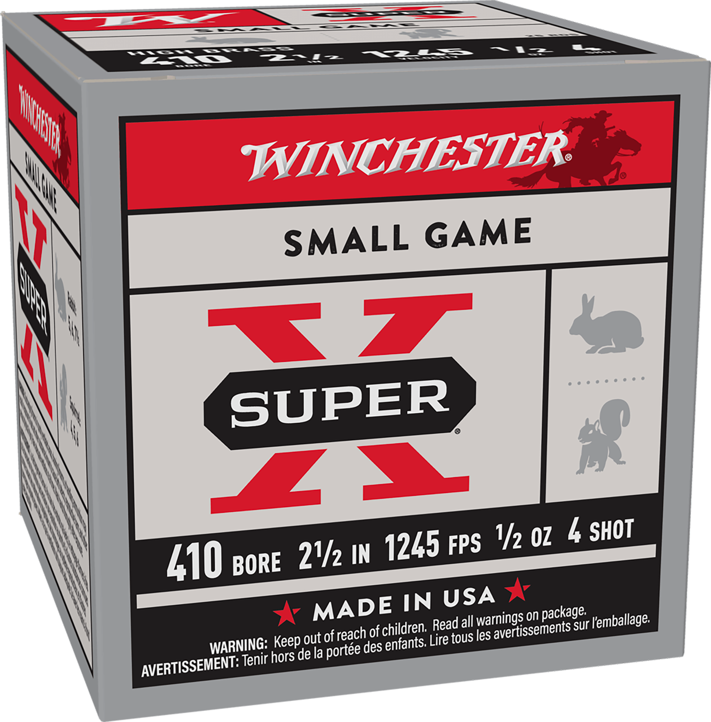 Winchester Ammo X414 Super X Heavy Game Load High Brass 410Gauge 2.50" 1/2oz 4Shot 25 Per Box/10 Case